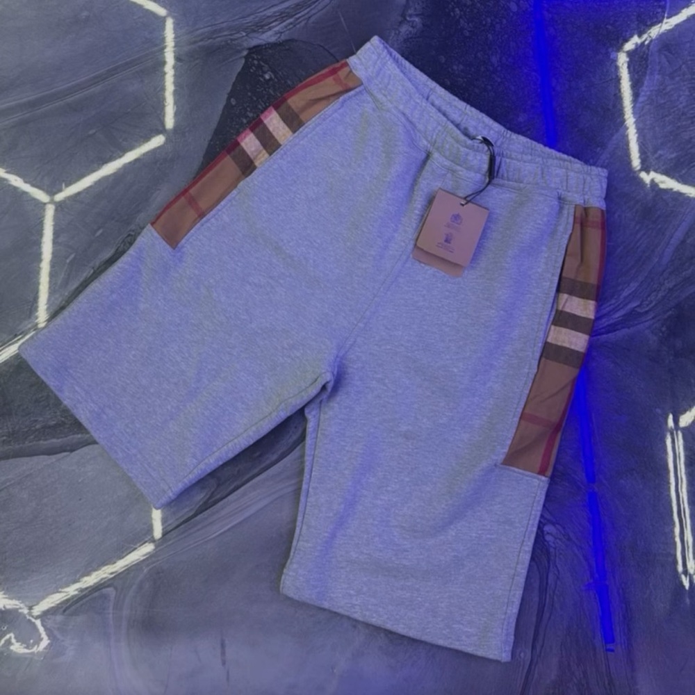Burberry Gray Shorts with Brown Accents